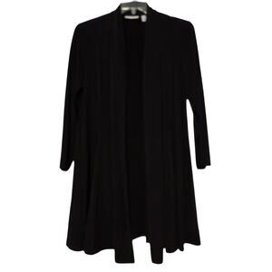 Every Day by Susan Graver Liquid Knit Duster Cardigan, Black, MP